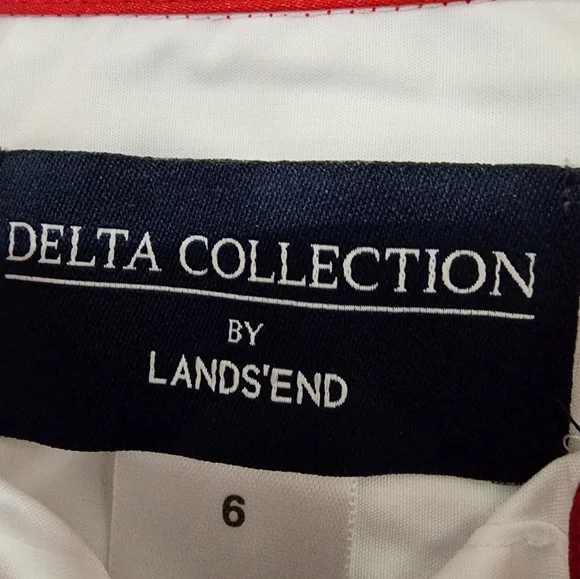 Delta Collection By Lands End Womens White Blouse W/ Red Satin Trim Size 6 NEW - Picture 4 of 4